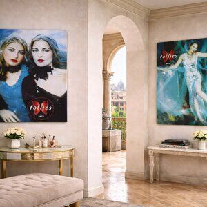 Follies Paris Fashion Art Prints Set of 4 Glamour Model Fashion Display Panels